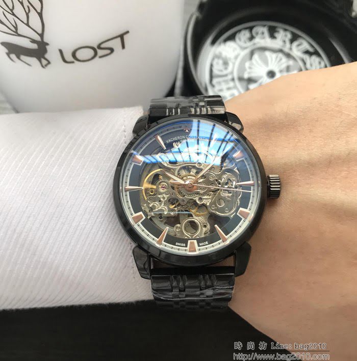 江詩丹頓 Vacheron Constantin 勁爆鏤空設計 全自動機械機芯 精品男士腕表  wssb3540